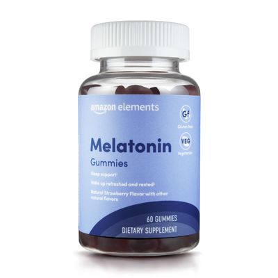 Amazon Elements - Melatonin 10mg Gummies, Supports Restful Sleep, Strawberry, 60 Count (Previously Revly)