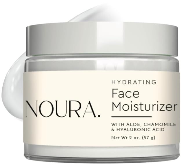 Noura Hydrating Face Moisturizer Cosmetics - Lightweight Daily Moisturizer for Hydration Scar Repair with Aloe, Hyaluronic Acid, Chamomile Vitamins E, C B, 2oz