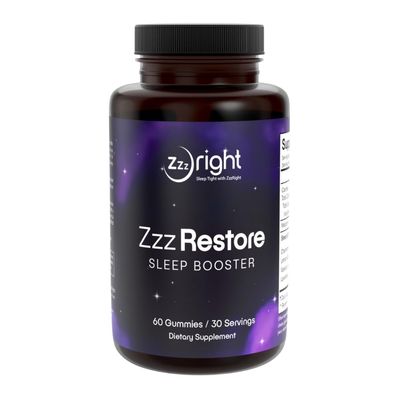 ZzzRestore Sleep Booster - Natural Sleep Aid with 2mg Melatonin Herbal Blend Non-Habit Forming, Deep Sleep Support 1 Month Supply