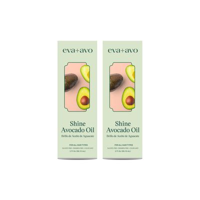 evaavo Avocado Oil for Hair - Hydrating Hair Oil with Avocado and Castor Oil - Paraben and Sulfate-Free - Reduces Frizz and Restores Shine - 2 Pack