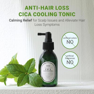 tenzero Cica Cooling Hair Scalp Tonic 3.38oz 100ml, Scalp Instant Cooling Nourishing, Soothe Sensitive Irritated Scalp, Nutritional Hair Care Spray, Support Hair Grow Healthier