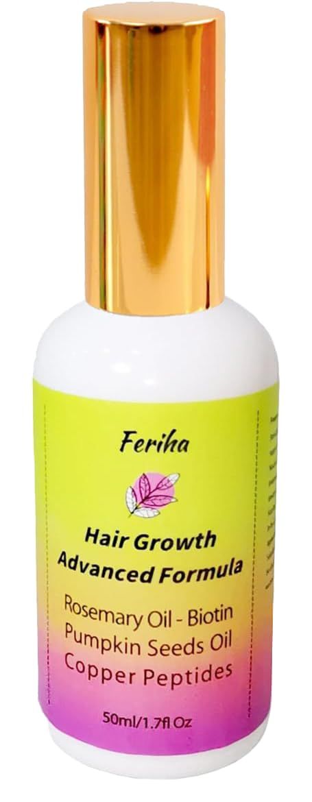 Hair Growth Advanced - Unisex Formula - Roots Stimulator with Biotin, Rosemary Oil, Copper Peptides Pumpkin Seeds Oil - Combatting Hair Loss, Damage, Dryness - For Longer, Thicker Fuller Hair.
