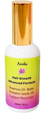 Hair Growth Advanced - Unisex Formula - Roots Stimulator with Biotin, Rosemary Oil, Copper Peptides Pumpkin Seeds Oil - Combatting Hair Loss, Damage, Dryness - For Longer, Thicker Fuller Hair.