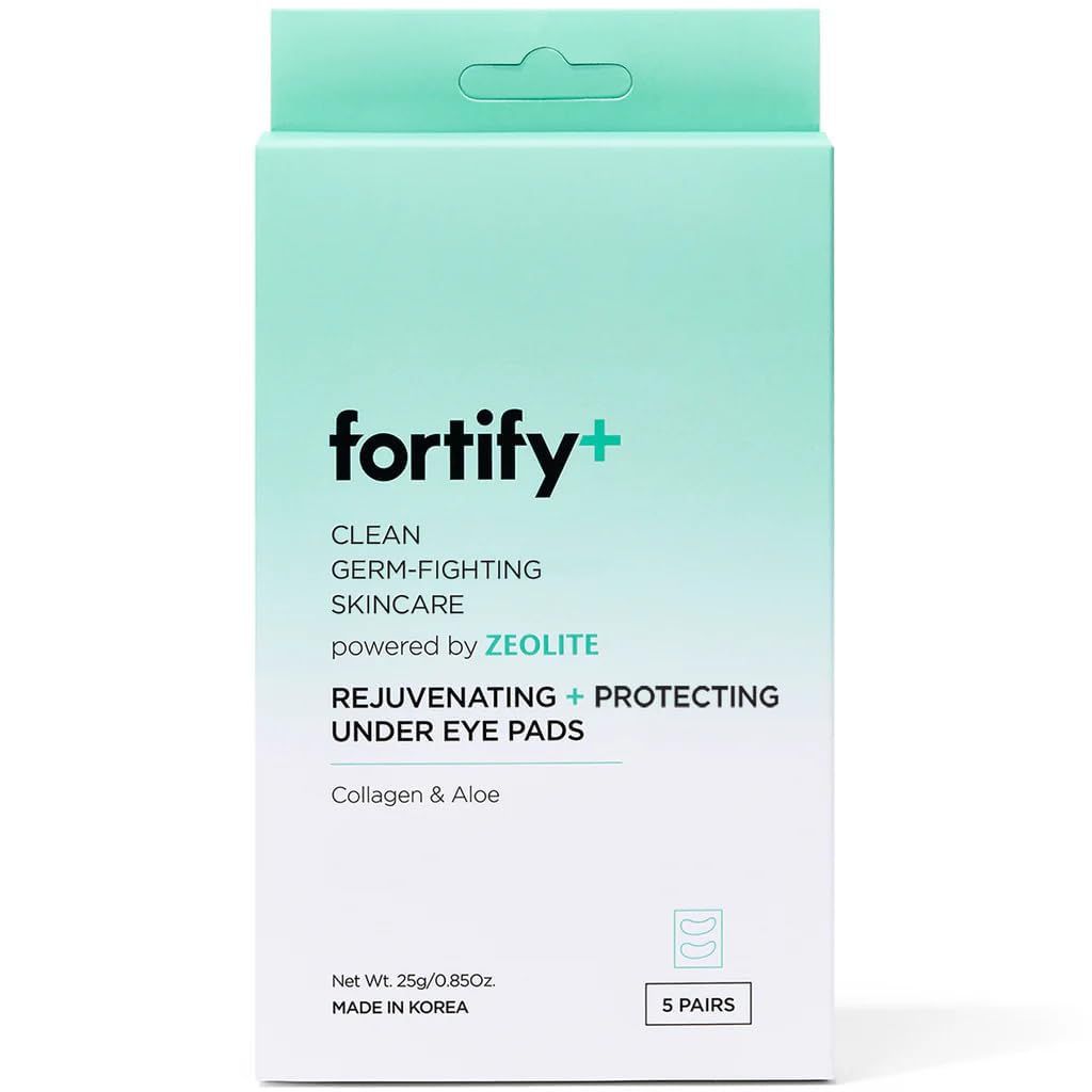 Fortify Skincare 9-in-1 Korean Under Eye Pads with Zeolite - Anti Dark Circles Puffy Eyes Treatment, Dermatologist Tested - Hydrating Anti-Aging Eye Patches - Natural Clean Beauty - 5 Pairs