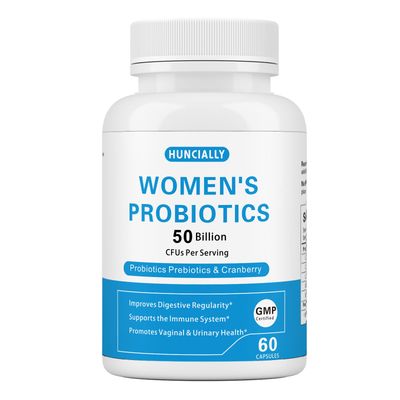 HUNCIALLY Womens Probiotic, 50 Billion CFUs, with Prebiotics Cranberry, Supports Digestive, Immune Vaginal Health, 60 Capsules