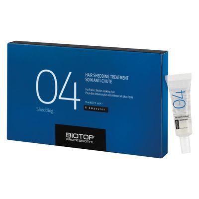 Biotop Professional 04 Hair Shedding Treatment Kit - Hair Strengthening Treatment with Hair Loss Targeting Vitamins Amino Acids for Healthy Hair - No Added Parabens, SLS or SLES (0.37oz6 Count)