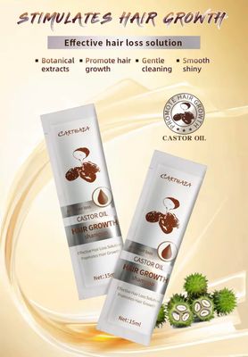 10pcs Castor Oil Hair Growth Shampoo Anti Hair Loss 15mLea