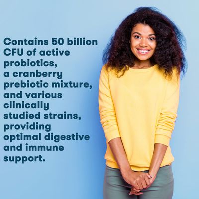 HUNCIALLY Womens Probiotic, 50 Billion CFUs, with Prebiotics Cranberry, Supports Digestive, Immune Vaginal Health, 60 Capsules