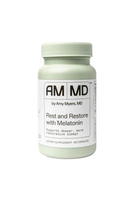Amy Myers MD Rest and Restore Max - Calm Relaxed Sleep Support Supplement - Aid Natural Relaxed Sleep with GABA Melatonin - Rest Support Supplement for Healthy Sleep - 60 Capsules (30 Servings)