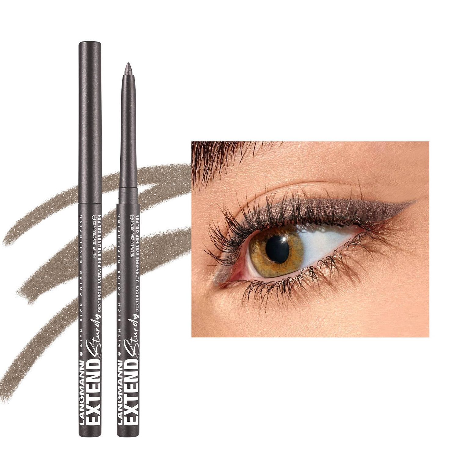 Mefyhtune Grey Eyeliner Pencil Waterproof Retractable Cream Grey Gel Eyeliner Smudge-proof Hypoallergenic (10)