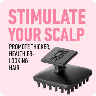 Boldify Scalp Scrubber - Hair Massager Shampoo Brush for Healthy Roots - Silicone Scrubber for Hair Growth and Dandruff Removal - Waterproof Exfoliator