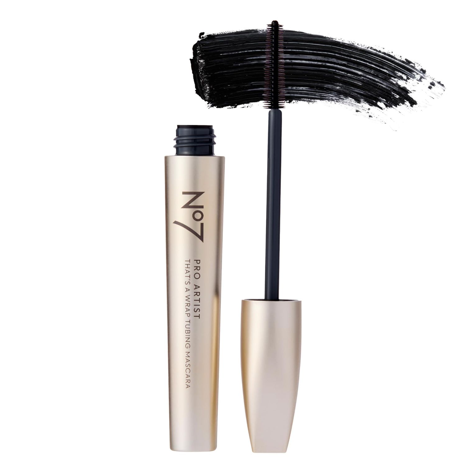 No7 Pro Artist That&#39;s a Wrap Tubing Mascara - Buildable Lengthening Mascara for a High-Impact Finish - Volumizing Tube Mascara to Keep Lashes in Place All Day - Black (0.28 fl oz)