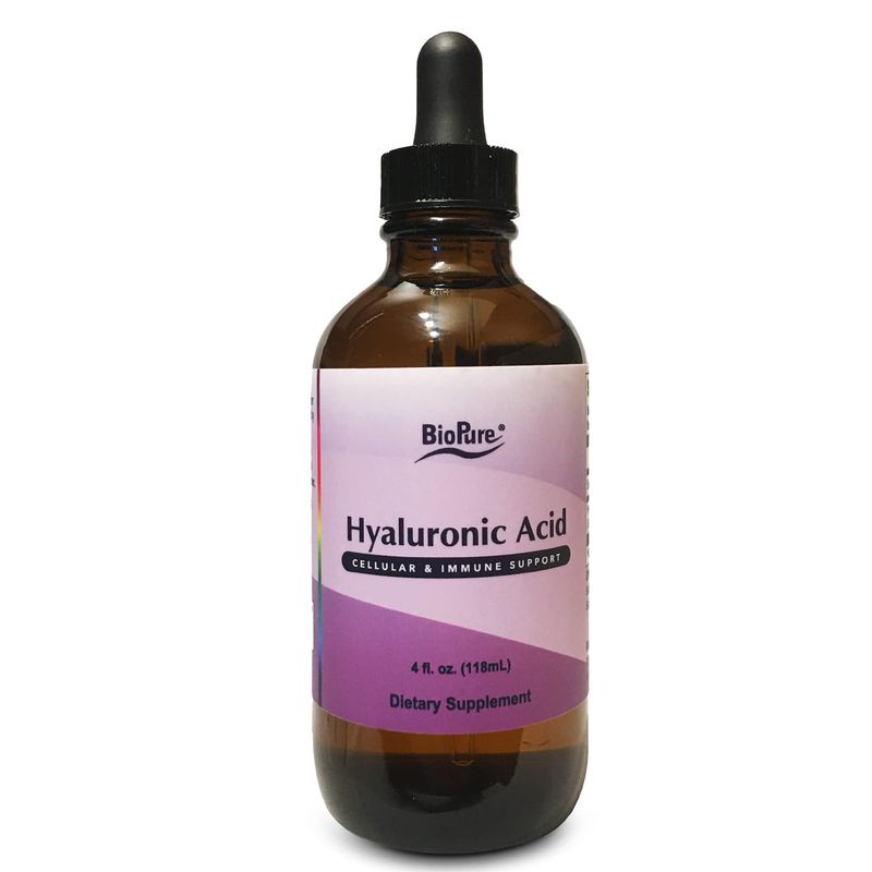 BioPure Hyaluronic Acid Liquid Solution - All Natural, Highly Bioavailable Form of Hyaluronic Acid for Oral Topical Use to Benefit Joint Lubrication and Skin Hydration, Elasticity - 4 fl oz
