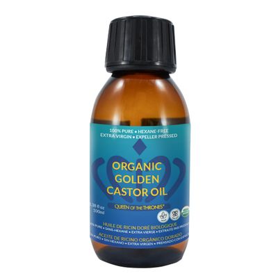 QUEEN OF THE THRONES Organic Golden Castor Oil 100 Pure for Hair, Skin, Nails, Brows Lashes Hexane-Free USDA Certified 3.38oz (100ml)