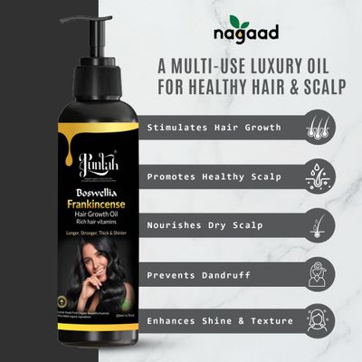 Puntah Frankincense Hair Growth Oil 200ml, 100 Natural, Frankincense enrichment with Coconut Rosemary Oil
