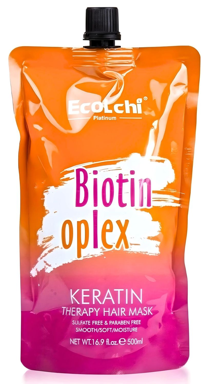 EcoLchi Biotin Oplex Keratin Hair Mask - Amino Acids Repair for Soft Hair Treatment - Color Damage, Frizz Control - Moisturizing Biotin Mask for Dry Hair - XL Package