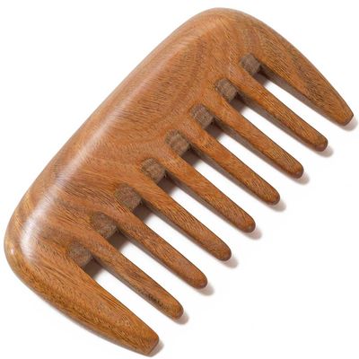 Moreinday Wooden Comb, Green Sandalwood Comb for Women Men, Wood Wide Tooth Comb, Wood Hair Comb, Hair Growth, Massage Scalp, Natural Material, Portable, 3.7x2 Inch