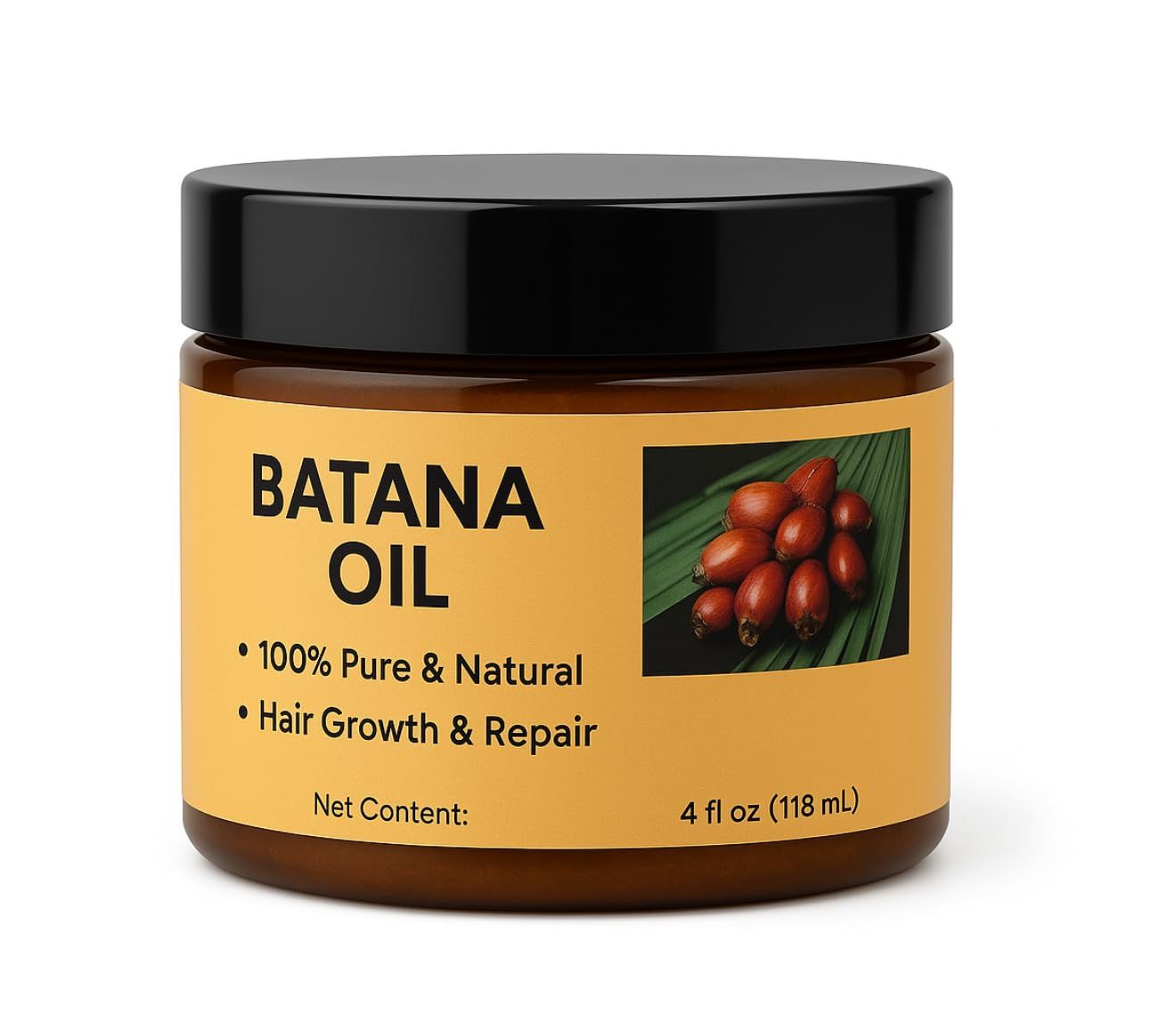 Raw Batana Oil for Hair Growth, 100 Natural Pure Dr. Sebi Batana Oil from Honduras, Unlock the power of Nature for Stronger, Healthier Hair to Prevent Hair Loss, Enhances Hair Thickness 4.0 oz