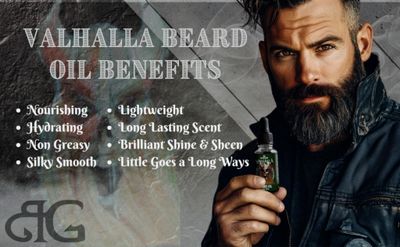 Beard Gains Beard Oil for Men - Organic Beard Growth Oil, Moisturizer Conditioner, Softens Strengthens Facial Hair, Reduces Itch, Promotes Healthy Beard (1oz, Valhalla)