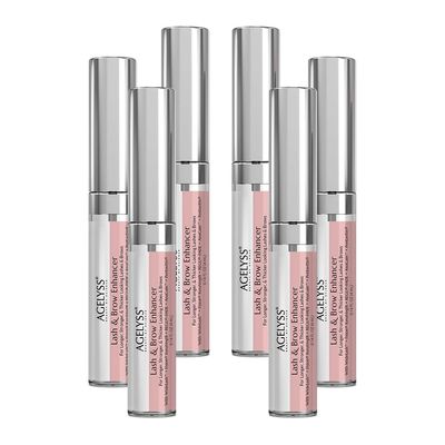 Agelyss Lash Brow Enhancer - Deep Conditioning - Lash Volume, Brow Boost, Hair Strengthening - Paraben-Free, Cruelty-Free, Vegan - .14 FL OZ - Pack of 6