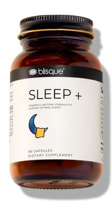 Blisque - Natural Sleep Aid Supplement for Sleep Support Doctor-Approved with Melatonin, Valerian Root, and Passion Flower 90 Capsules Vegan