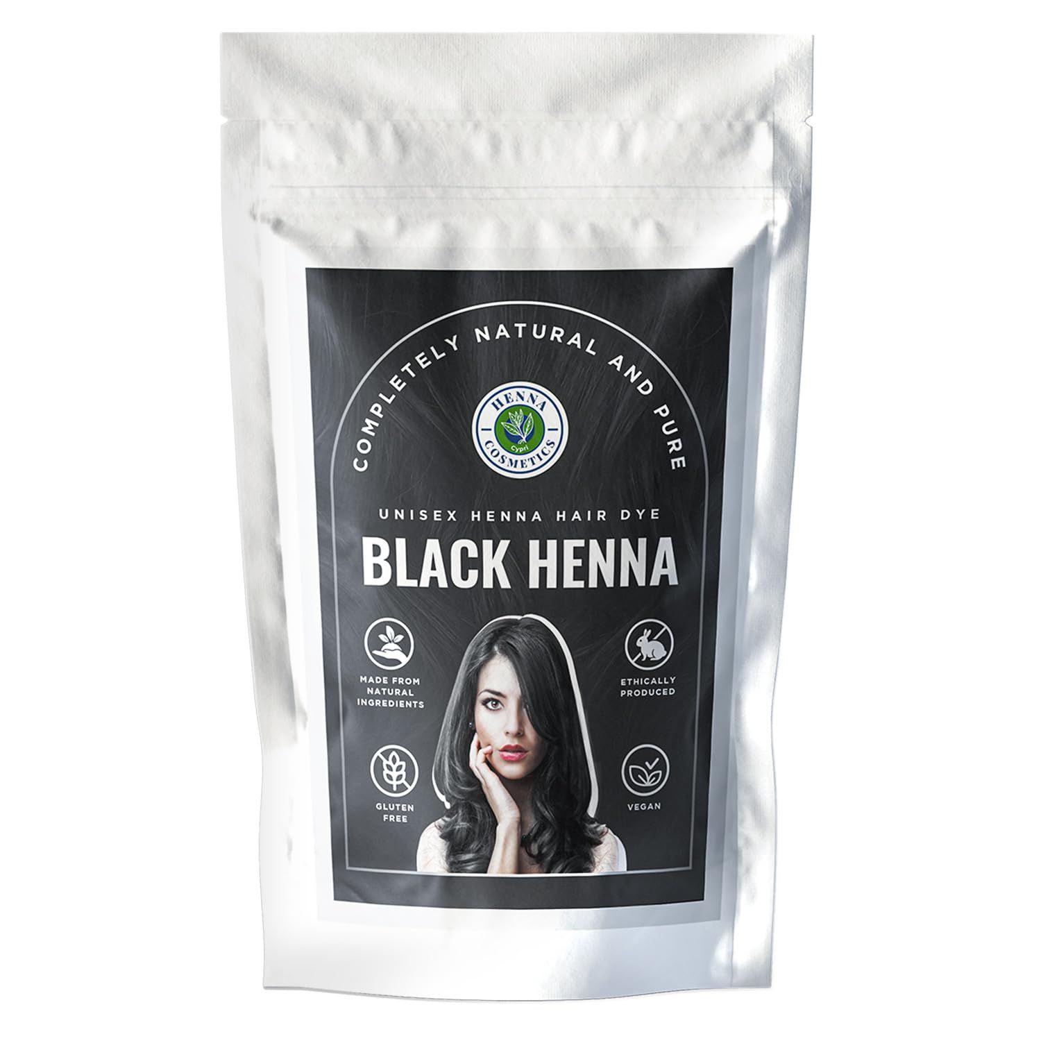 Henna Cosmetics Cypri Natural Henna Hair Color Dye, 100 Pure Henna Powder for Hair Growth Organic (Black, 100 Gr Free 50 Gr.)