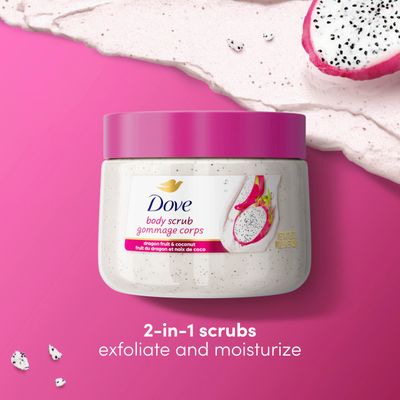 Dove Body Scrub Dragon Fruit Coconut Cream For Silky Smooth Skin Body Scrub Exfoliates and Provides Lasting Nourishment 15 oz