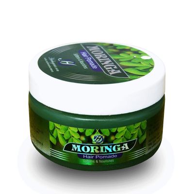HERBOGANIC Moringa Hair Pomade Moisturizer for Damaged Dry Hair Scalp Strong Hold Natural Pomade Easy to Use Wash