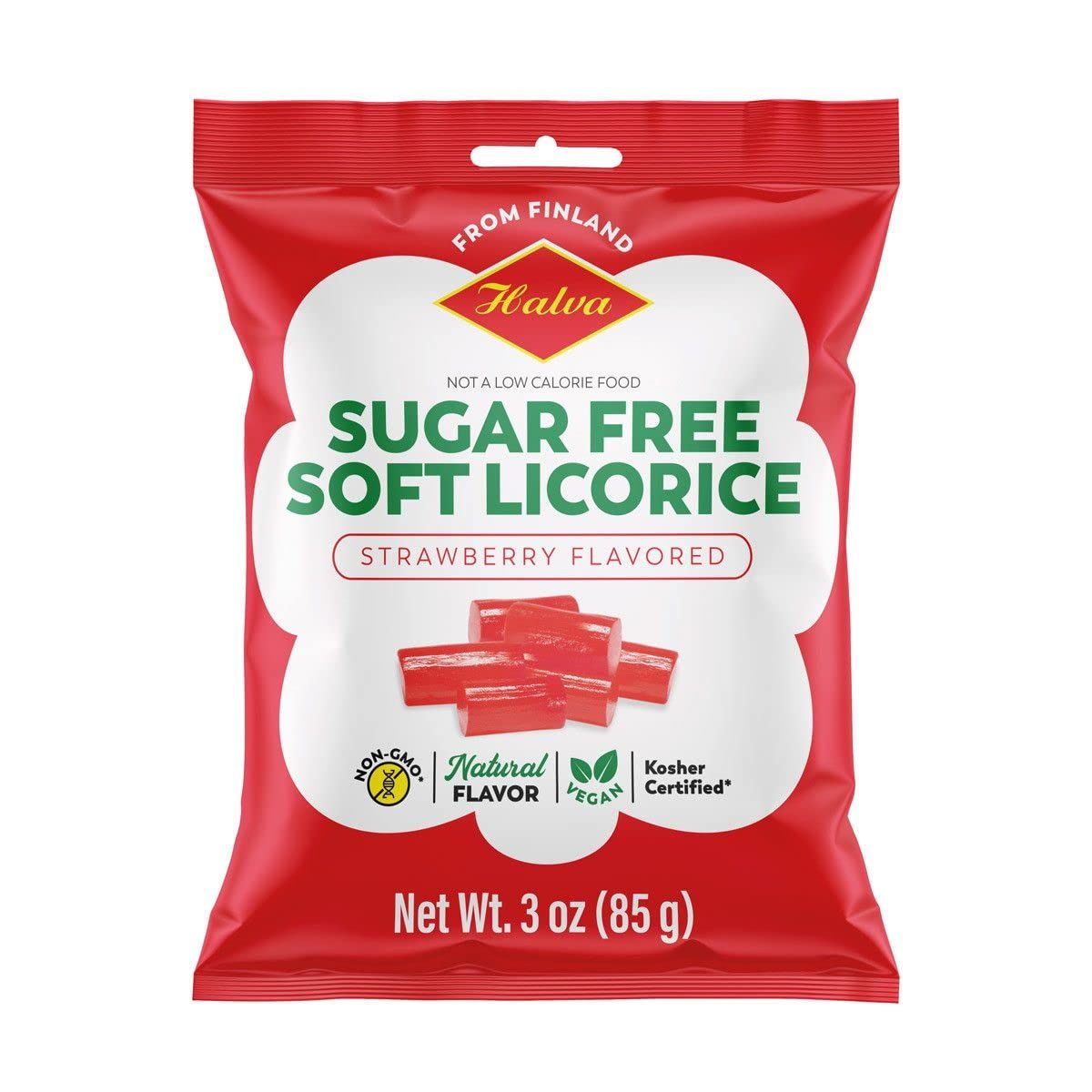 2 Bags x 85g of Halva Soft Licorice - Strawberry - Finnish - Sugar Free - Wine Gums - Candies - Sweets with Stevia