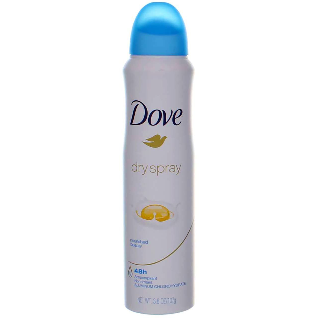 Dove Dry Spray Antiperspirant, Nourished Beauty 3.80 oz (Pack of 2)