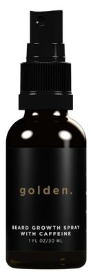 Golden Grooming Beard Growth Spray - Natural Biotin Vitamin E Formula to Boost Beard Growth, Thickness Strength (Single)