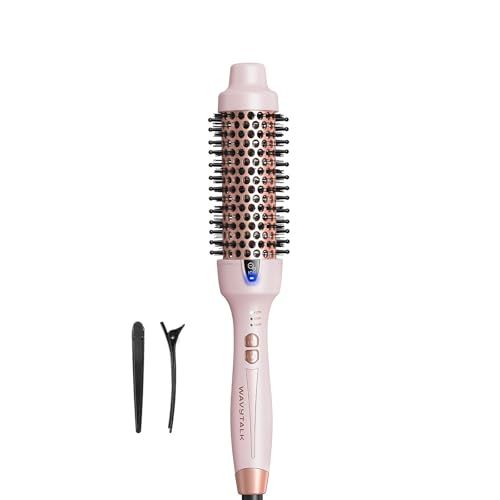 Wavytalk Updated Version Thermal Brush, 1.5 Inch Negative Ion Blowout Express Thermal Round Brush Creates Salon-Quality Blowouts, lonic Frizz Reduction Makes Hair Shinier Smoother (Millennial Pink)