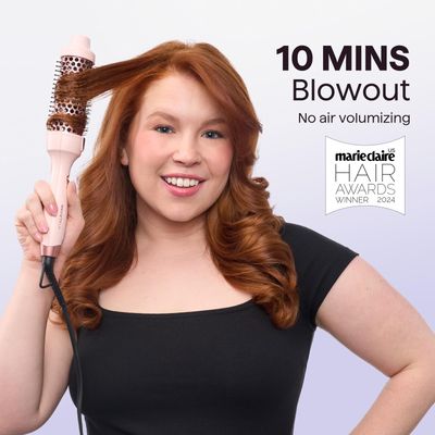 Wavytalk Updated Version Thermal Brush, 1.5 Inch Negative Ion Blowout Express Thermal Round Brush Creates Salon-Quality Blowouts, lonic Frizz Reduction Makes Hair Shinier Smoother (Millennial Pink)