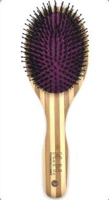 Boar Bristle Hair Brush for Women and Men, Boar Brush for Fine Thin Hair, Anti Breakage, Smoothing, Detangling, Wooden Comb for Hair Growth (Purple)