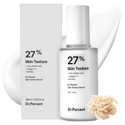 Dr.percent Skin Texture 27 Serum, Glass Skin, Pore Care, Textured Skin, Bumpy, Rough Skin, Hyaluronic acid, Collagen, Retinol, Korean Skin Care 3.04 fl oz