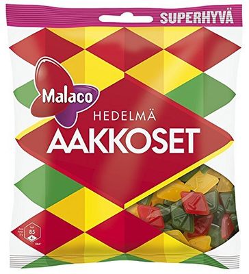 Malaco Aakkoset Hedelm (Fruit) Mix of Fruity Wine Gums Candy Party Bag (Sweden)
