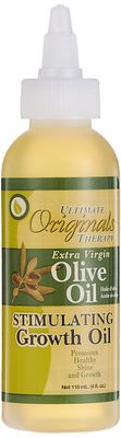 Originals by Africa&#39;s Best Therapy Extra Virgin Olive Oil Stimulating Growth Oil, Penetrates Rejuvenates Hair, Skin and Nails, All Day Long Moisturizing Conditioning, 4oz Bottle