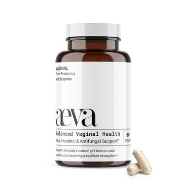 Aeva Vaginal Microbiome Support - Probiotics Prebiotics with Enzymes Fulvic Acid - Supports Vaginal Health, Yeast Balance, Candida Gut Wellness - Functional Medicine Formula - Made in California