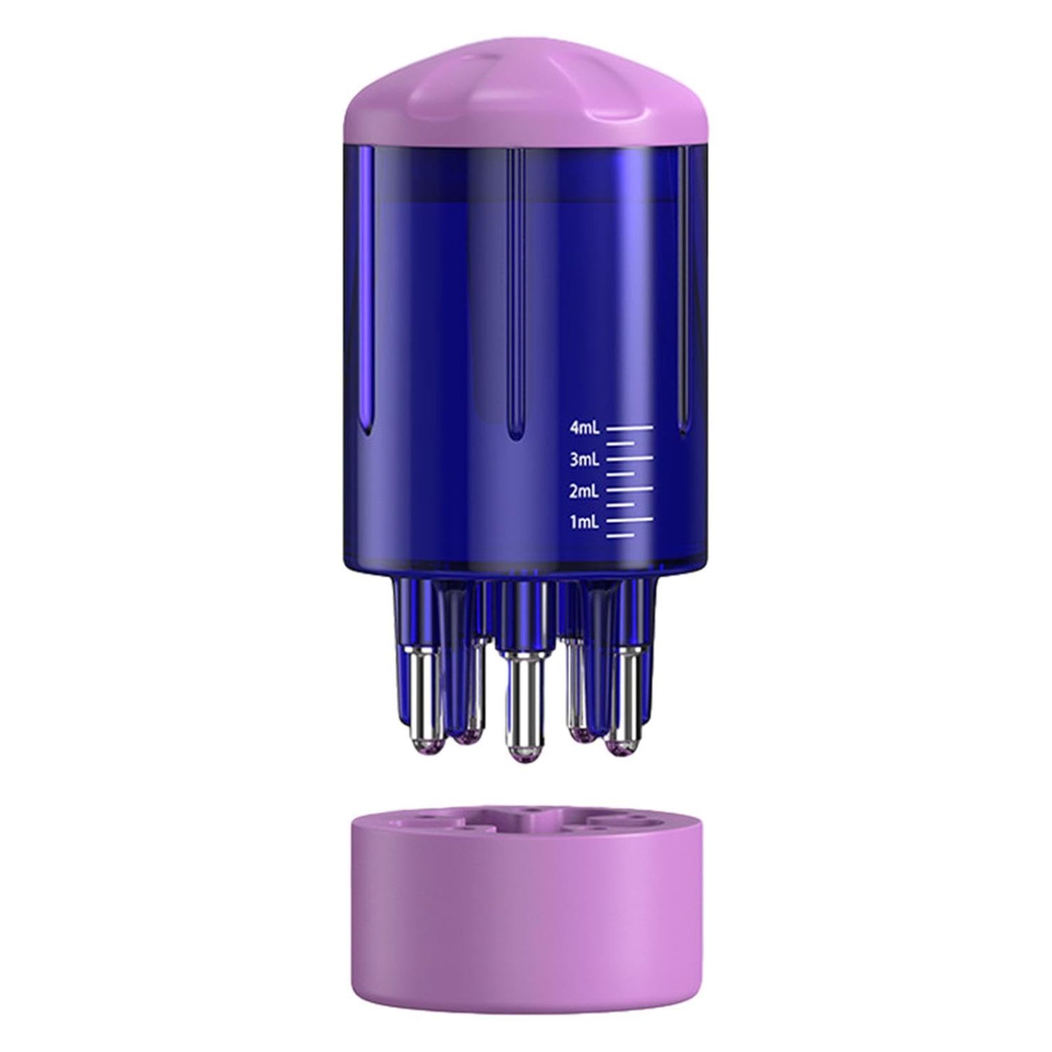 Hair Growth Applicator Comb with Scalp Massager - Easy-to-Use Oil Dispenser for Hair Care Nutrients (Purple)