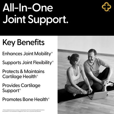 Campio Glucosamine Chondriotin MSM All-in-One Joint Support Supplement Turmeric, Hyaluronic Acid, Boswellia, Ginger Root, Bamboo, BioPerine, Black Pepper, Supports Joint Health Flexibility 90 Count