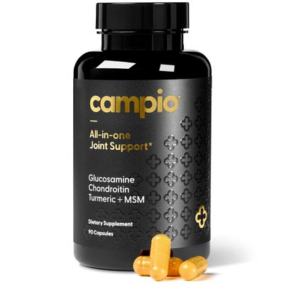 Campio Glucosamine Chondriotin MSM All-in-One Joint Support Supplement Turmeric, Hyaluronic Acid, Boswellia, Ginger Root, Bamboo, BioPerine, Black Pepper, Supports Joint Health Flexibility 90 Count