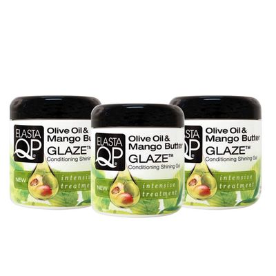 ELASTA QP Olive Oil Mango Butter Glaze (3 Pack) - For Softer Fuller Looking Hair, Intensive Treatment, Strengthens, Thermal Protecting, Moisturizing, Adds Shine, 6 oz