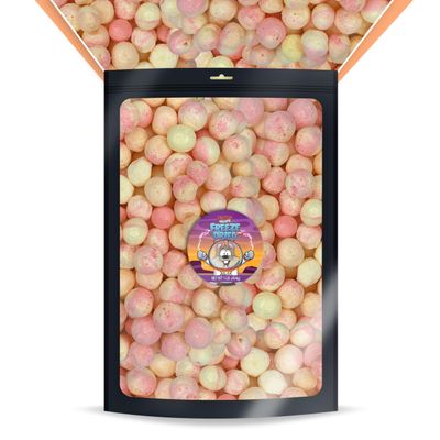 Bulk - Sweet Peach Bursts - UpTop Treats Freeze Dried Candy, Peach Candy Puff Balls for ASMR, Snacks for Kids Adults, Made in the USA, Small Bag for On The Go, 16 oz (1LB bag)