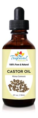 Tropical Holistic Pure Organic Castor Oil 4oz- All Natural Hexane Free Cold Pressed Castor Oil for Hair Growth, Enhances Eyelashes, Eyebrows, Moisturizes Dry Skin - Aceite de ricino 100 puro y natural