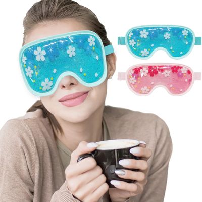 ZNCUETD Ice Mask Gel Cooling 2 Packs Reusable Cold Compress Eye Ice Pack for Dark Circles and Puffiness, Migraine, Stress Relief