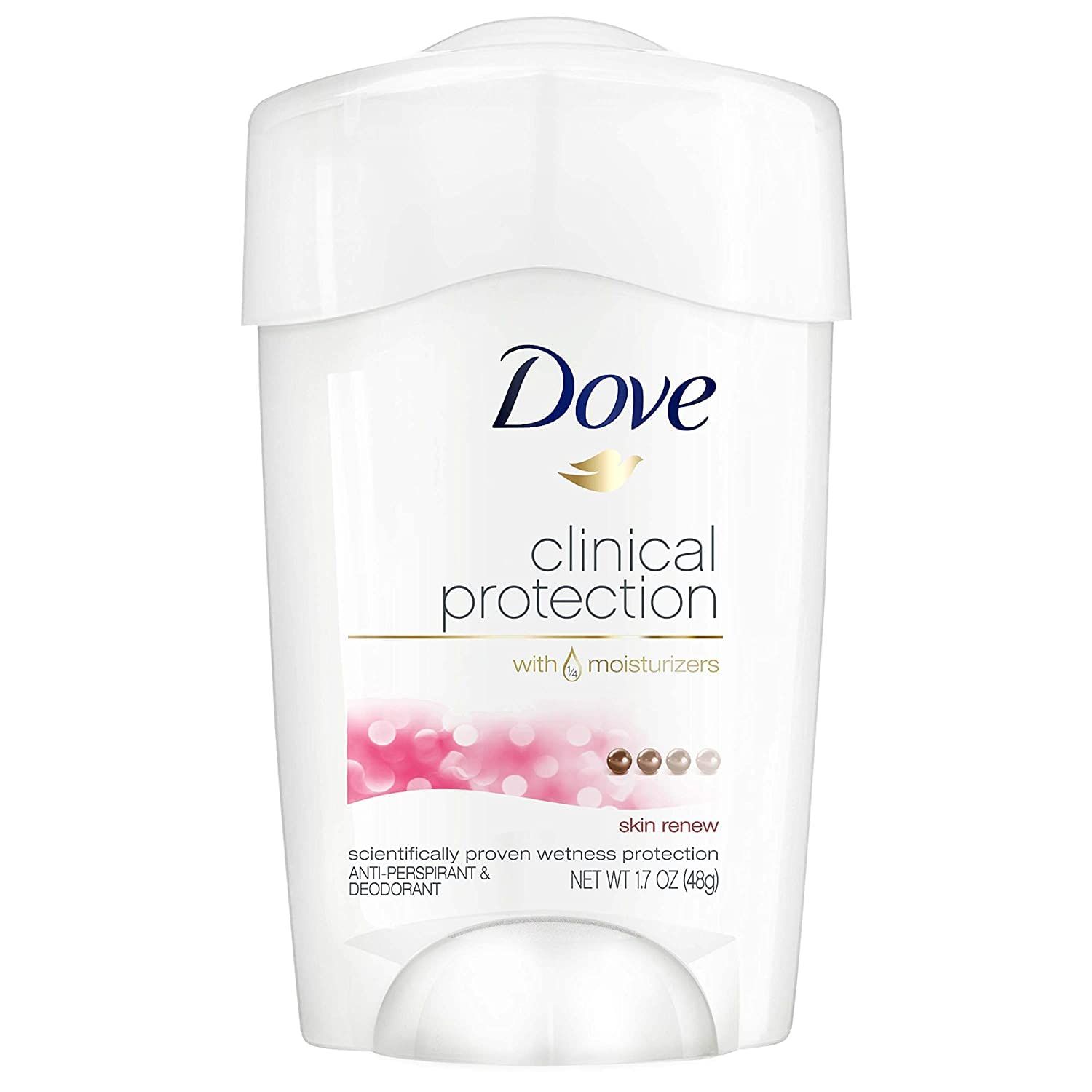 Dove Clinical Protection Antiperspirant Deodorant, Skin Renew 1.7 oz (Pack of 5)