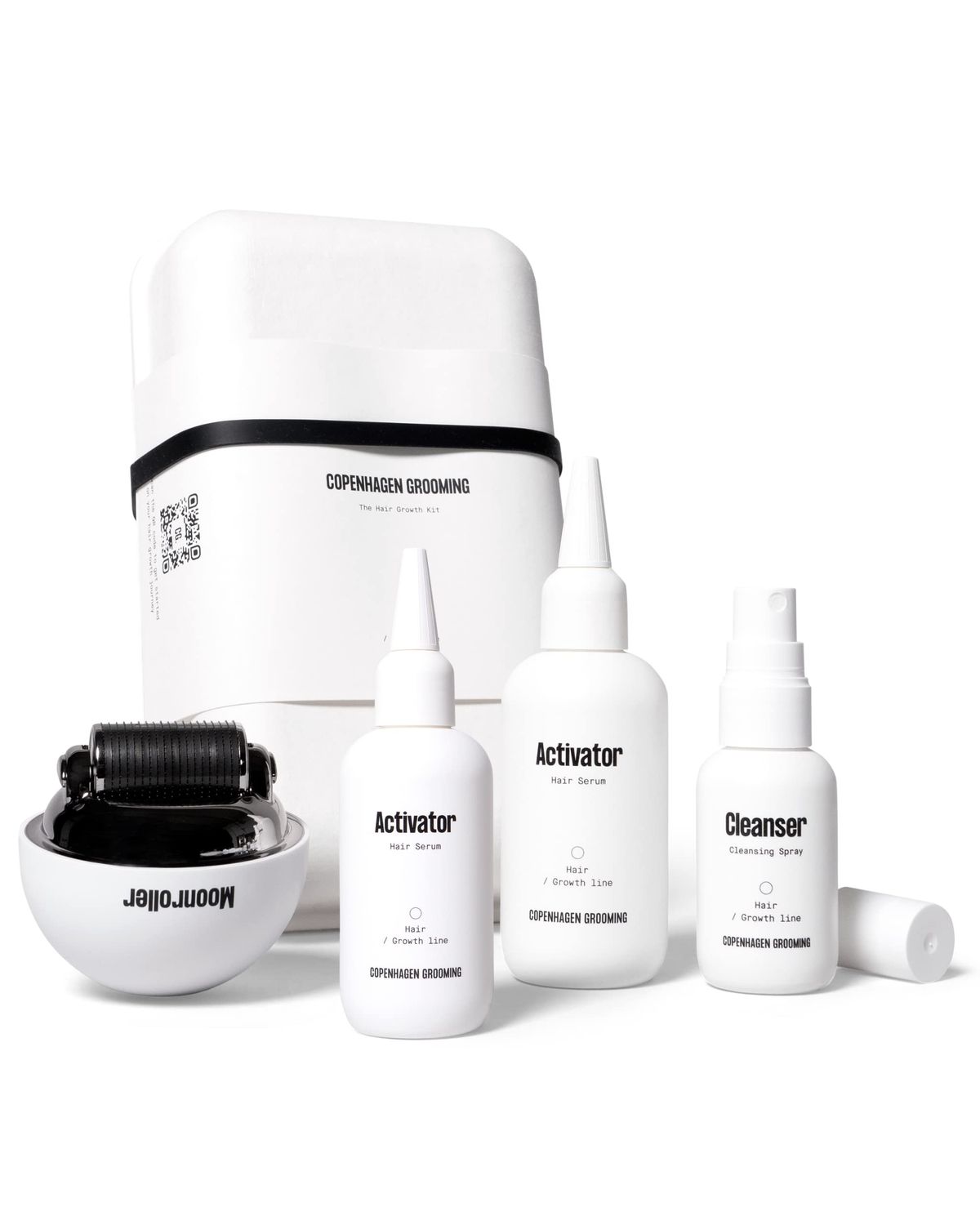 Copenhagen Grooming Men Hair Growth Kit wThe Activator Hair Growth Serum The Moonroller Hair Follicle Stimulator - Gentle and Efficient Hair Regrowth Treatment for Men (150 days)
