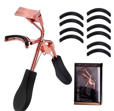 Eyelash Curler lash Curler with 10Refill Pads Spring Loaded for No Pinching or Pulling No Pinching, Just Dramatically Curled Eyelashes for a Lash Lift in Seconds (A)