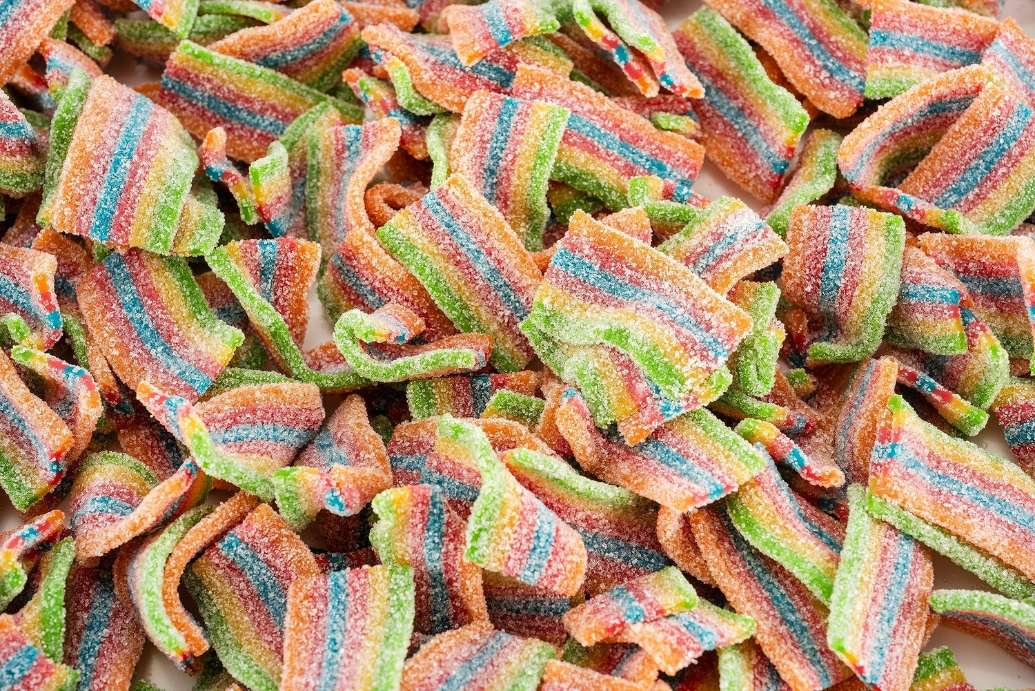 Herby Sour Rainbow Mini Belts, Burst of Flavor, GMO Free, Vegan Halal Sour Mini Belts Gummy Candy, 2.2 Pound