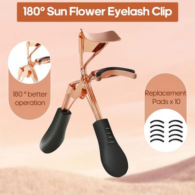 Eyelash Curler lash Curler with 10Refill Pads Spring Loaded for No Pinching or Pulling No Pinching, Just Dramatically Curled Eyelashes for a Lash Lift in Seconds (A)